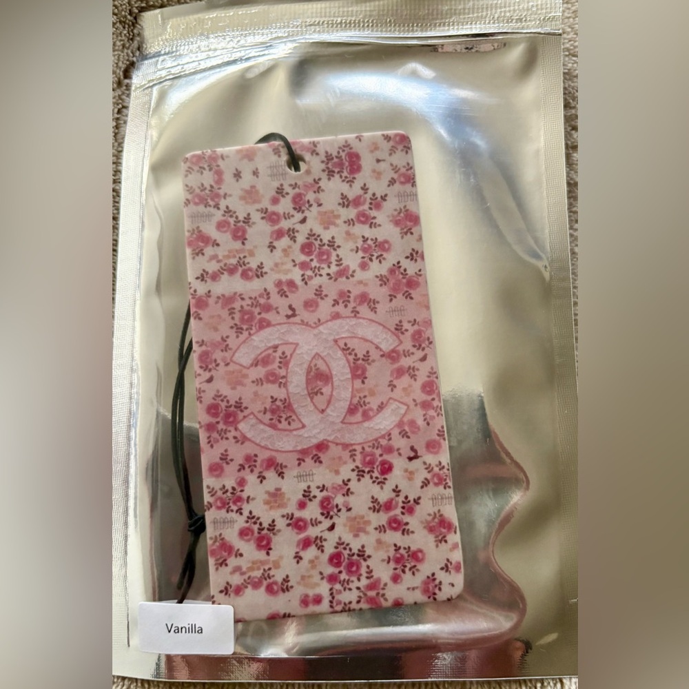 Stylish Pink Floral Air Freshener with CC Logo, New!